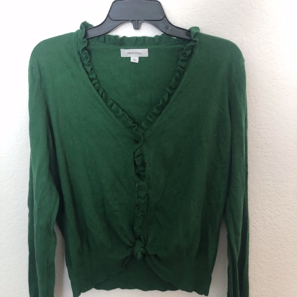 Green Ruffle Sweater